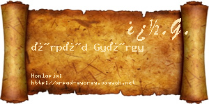 Árpád György névjegykártya
